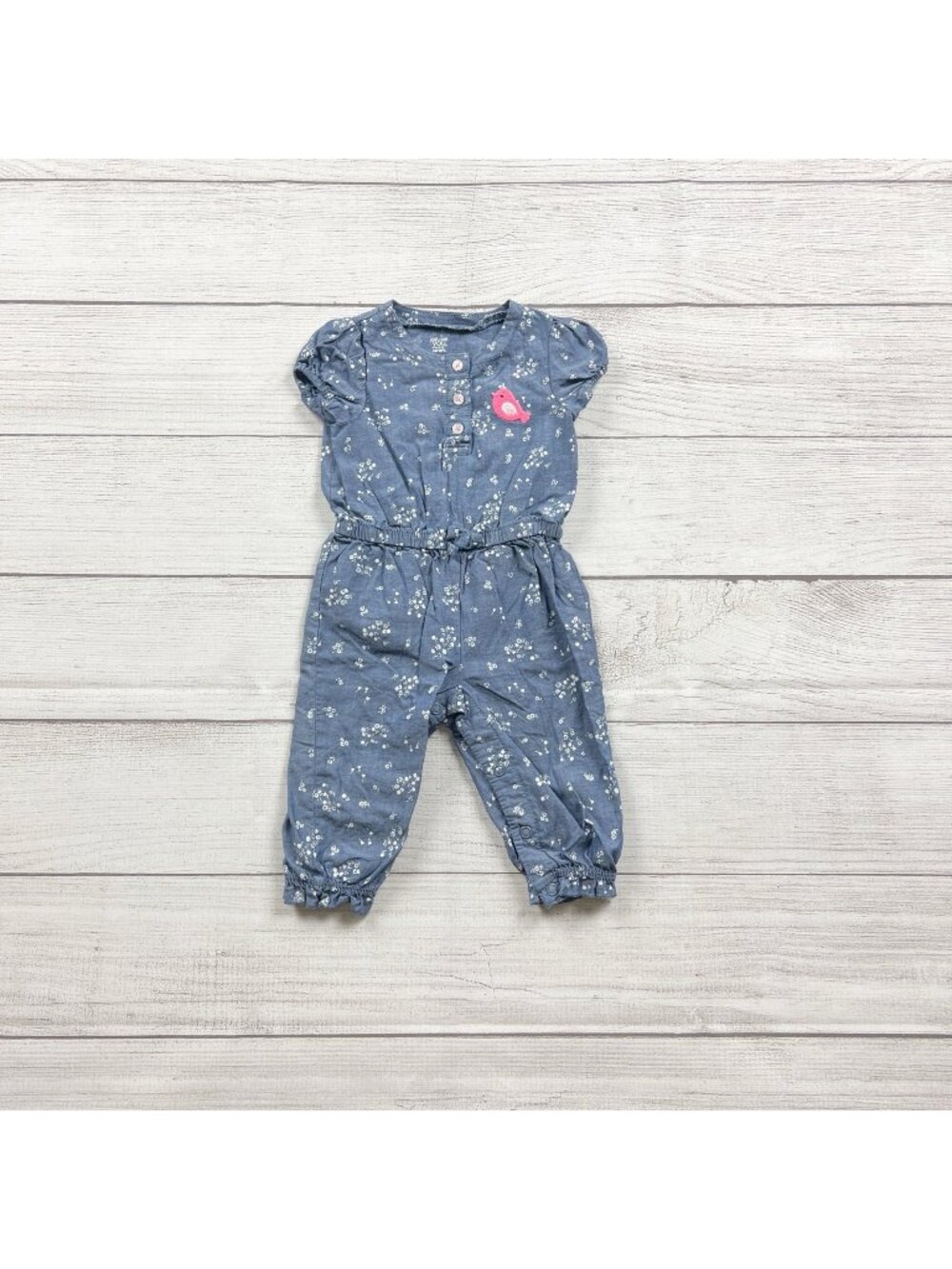 Just One You By Carter's Baby Girl Floral Jumpsuit Bird Romper 0-3 Months